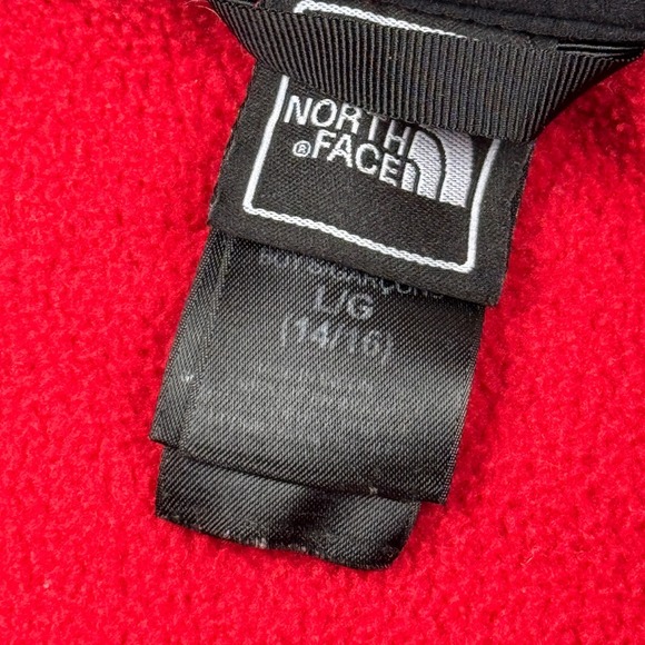 The North Face Jacket Boys Large 14/16 Red Full Zip Fleece Mock Neck Hiking Coat - Picture 3 of 13
